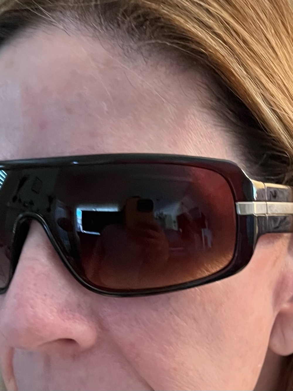 Womens NY Collection Black Frame Sunglasses with Brown Gradient Lenses - Picture 2 of 7